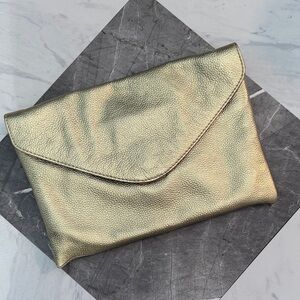 J. Crew Metallic Gold Clutch